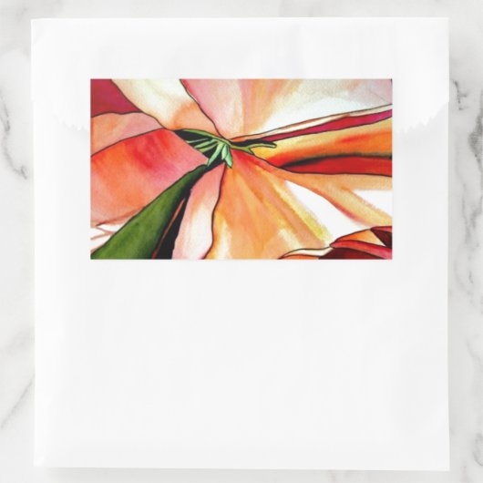 Rainbow Begonia Blume Aquarellkunst Rechteckiger Aufkleber (Tasche)