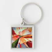 Rainbow Begonia Blume Aquarellkunst Schlüsselanhänger (Vorne)