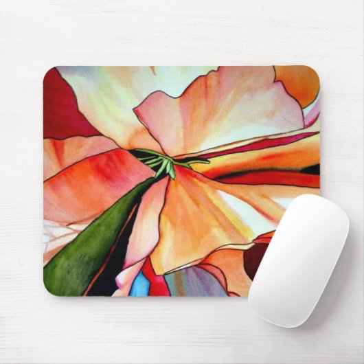 Rainbow Begonia original Aquarellkunst Blume Mousepad (Mit Mouse)