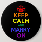 Rainbow Behielt Calm und heiraten weiter Button (Vorderseite)