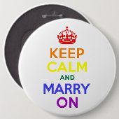 Rainbow Behielt Calm und heiraten weiter Button (Vorne & Hinten)