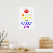 Rainbow Behielt Calm und heiraten weiter Poster (Küche)