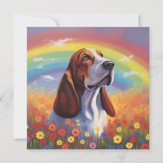 Rainbow-Beileid für den Basset-Hund (Vorderseite)