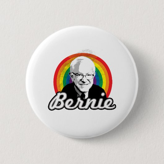 Rainbow Bernie - LGBT-Politik - Button (Vorderseite)
