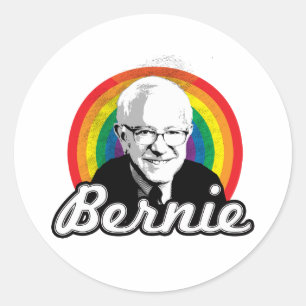 Rainbow Bernie - LGBT-Politik - Runder Aufkleber