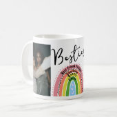 Rainbow Best Friends Forever Bestie Foto Collage Kaffeetasse (Vorderseite Links)
