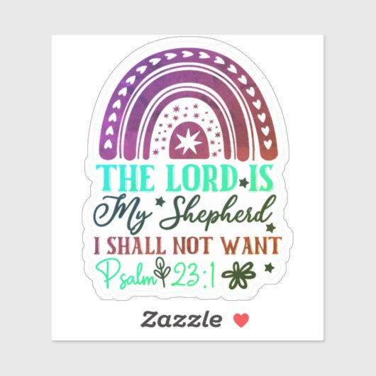 Rainbow Bible Verse Sticker (Blatt)