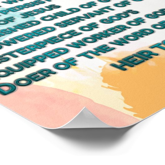 Rainbow Biblical Affirmation w_Scripture 3 Poster (Ecke)