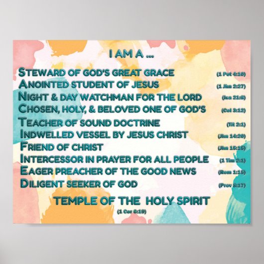 Rainbow Biblical Affirmations w_Scripture 4 Poster (Vorne)