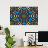 Rainbow Bicycle Mandala Array Poster (Heimbüro)