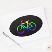 Rainbow Bicycle Ovaler Aufkleber (Umschlag)