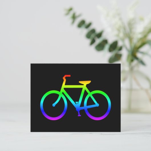 Rainbow Bicycle Postkarte (Stehend Vorderseite)