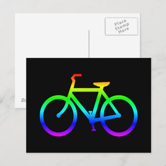 Rainbow Bicycle Postkarte (Vorne/Hinten)