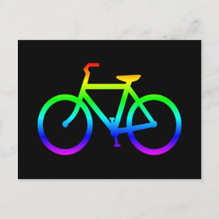 Rainbow Bicycle Postkarte
