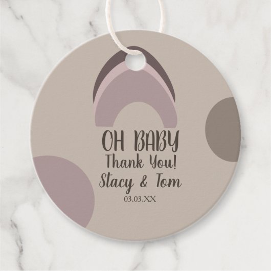 Rainbow Bio Formen Bohemische Babydusche Dank Geschenkanhänger (Vorderseite)
