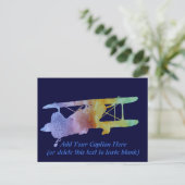 Rainbow Biplane Postkarte (Stehend Vorderseite)