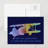 Rainbow Biplane Postkarte (Vorne/Hinten)