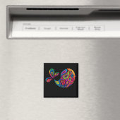 Rainbow Bird Black Magnet (In Situ (Geschirrspüler))