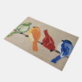 Rainbow Bird Doormat| Bird Doormat Gift Fußmatte (Schrägansicht)
