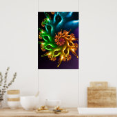 Rainbow-Bird-Fraktal Poster (Küche)