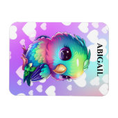 Rainbow Bird & Hearts Magnet (Horizontal)