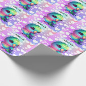Rainbow Bird & Hearts Personalisiert Geschenkpapier (Ecke)