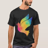 Rainbow Bird Peace Sign Gefärbte Krawatte Pattern T-Shirt (Vorderseite)