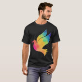 Rainbow Bird Peace Sign Gefärbte Krawatte Pattern T-Shirt (Vorne ganz)