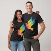 Rainbow Bird Peace Sign Gefärbte Krawatte Pattern T-Shirt (Unisex)