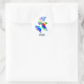 Rainbow Bird Runder Aufkleber (Tasche)
