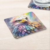 Rainbow Birds Adler 2 Rechteckiger Pappuntersetzer (angewinkelt)