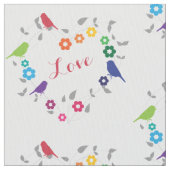 Rainbow Birds Blume Herz Liebe Stoff (Nahaufnahme)