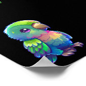 Rainbow Bird's & Blume Personalisiertes Poster (Ecke)