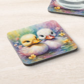 Rainbow Birds Duck 2 Getränkeuntersetzer (Linke Seite)