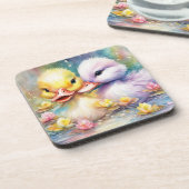 Rainbow Birds Duck 4 Getränkeuntersetzer (Linke Seite)