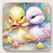 Rainbow Birds Duck 4 Getränkeuntersetzer (Vorderseite)