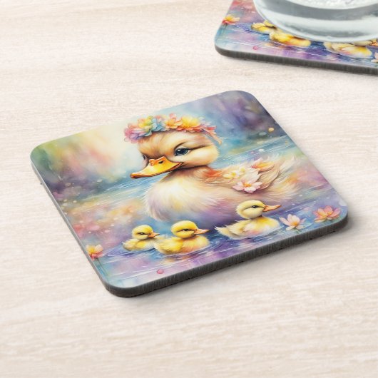 Rainbow Birds Duck 5 Getränkeuntersetzer (Linke Seite)