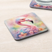 Rainbow Birds Flamingo 1 Getränkeuntersetzer (Linke Seite)