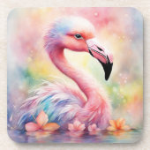Rainbow Birds Flamingo 1 Getränkeuntersetzer (Vorderseite)
