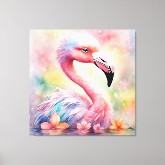 Rainbow Birds Flamingo 1 Leinwanddruck (Vorderseite)