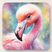 Rainbow Birds Flamingo 2 Getränkeuntersetzer (Vorderseite)