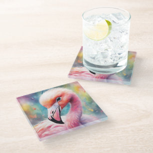 Rainbow Birds Flamingo 2 Glasuntersetzer
