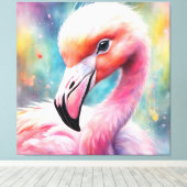 Rainbow Birds Flamingo 2 Leinwanddruck (Insitu (Holzboden))