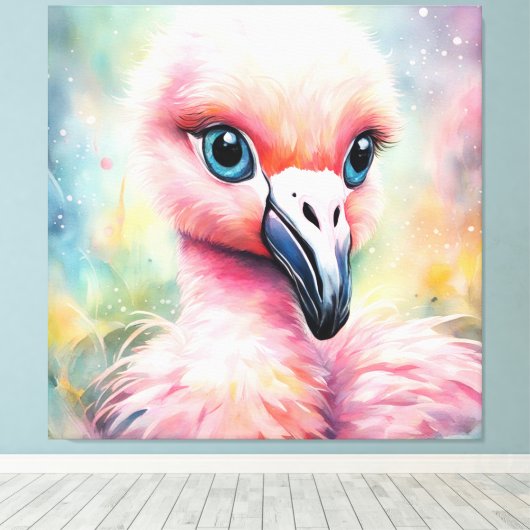 Rainbow Birds Flamingo 3 Leinwanddruck (Insitu (Holzboden))