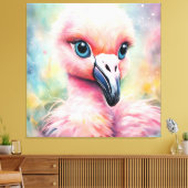 Rainbow Birds Flamingo 3 Leinwanddruck (Insitu (Wohnzimmer))