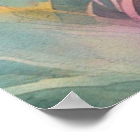 Rainbow Birds Flamingo 3 Poster (Ecke)