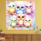 Rainbow Birds Owls 3 Leinwanddruck (Insitu (Wohnzimmer))