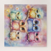Rainbow Birds Owls 3 Puzzle (Horizontal)