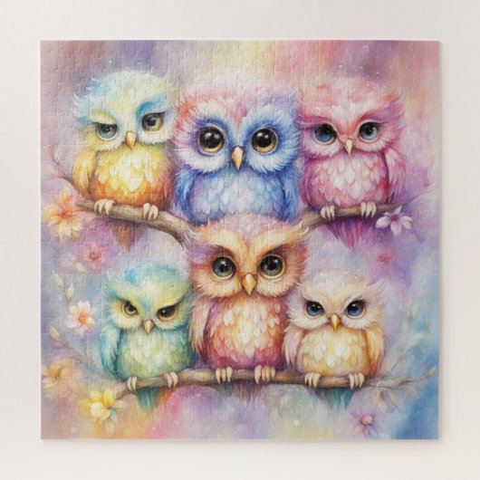 Rainbow Birds Owls 3 Puzzle (Vertikal)