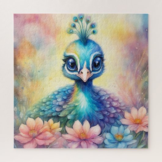 Rainbow Birds Peacock 1 Puzzle (Vertikal)
